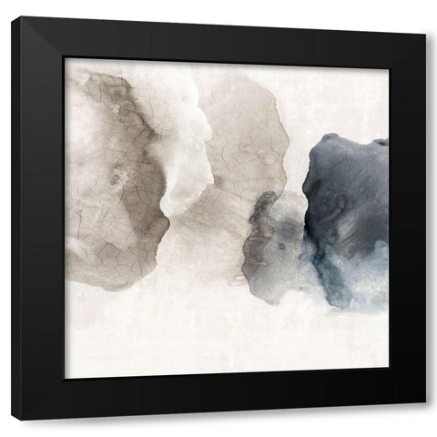 Crackle Shapes I  Black Modern Wood Framed Art Print by PI Studio