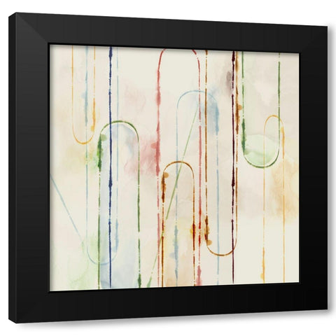 Rainbow Paper Clips I  Black Modern Wood Framed Art Print with Double Matting by PI Studio