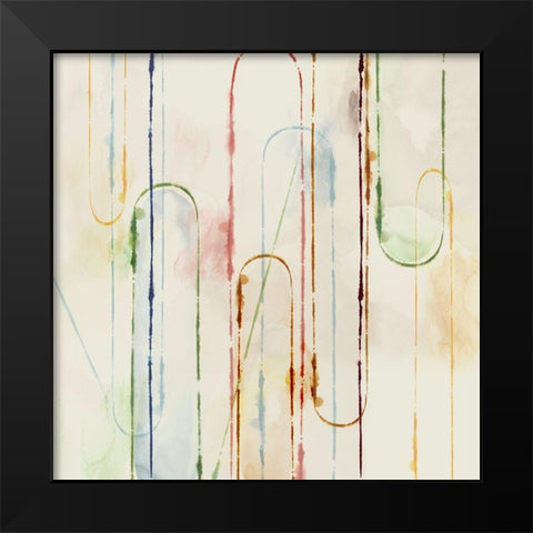 Rainbow Paper Clips I  Black Modern Wood Framed Art Print by PI Studio