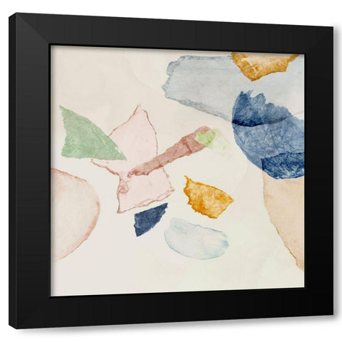 Scattered Pieces  Black Modern Wood Framed Art Print with Double Matting by PI Studio