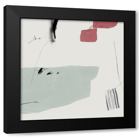 Allure II Black Modern Wood Framed Art Print with Double Matting by PI Studio