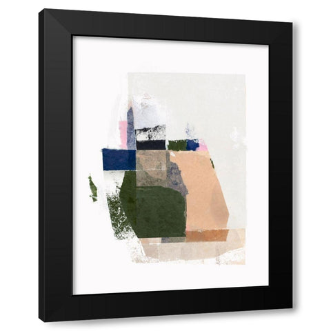 Patchwork Pieces II Black Modern Wood Framed Art Print with Double Matting by PI Studio