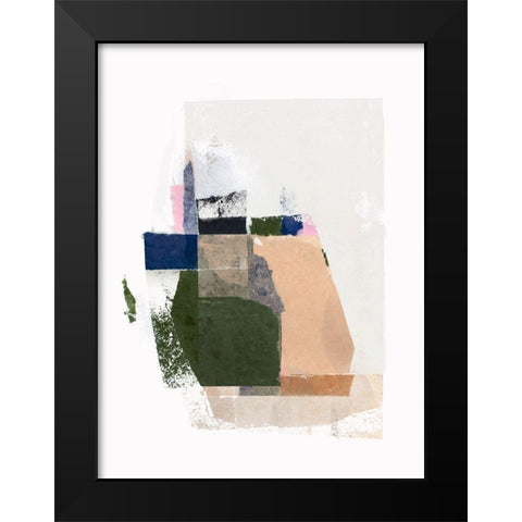 Patchwork Pieces II Black Modern Wood Framed Art Print by PI Studio