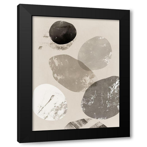 Floating Rocks I  Black Modern Wood Framed Art Print with Double Matting by PI Studio