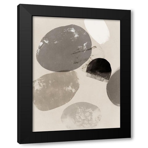 Floating Rocks II Black Modern Wood Framed Art Print with Double Matting by PI Studio