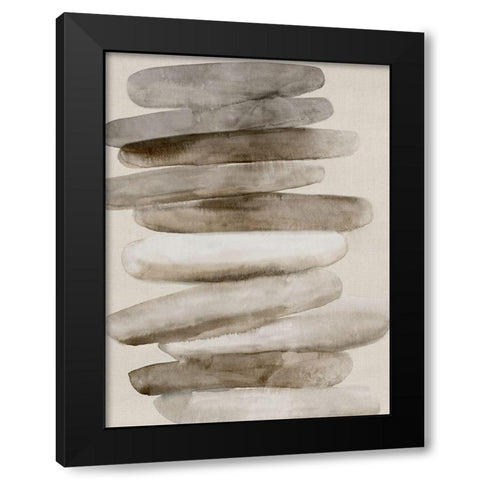 Stacked Rocks I Black Modern Wood Framed Art Print with Double Matting by PI Studio