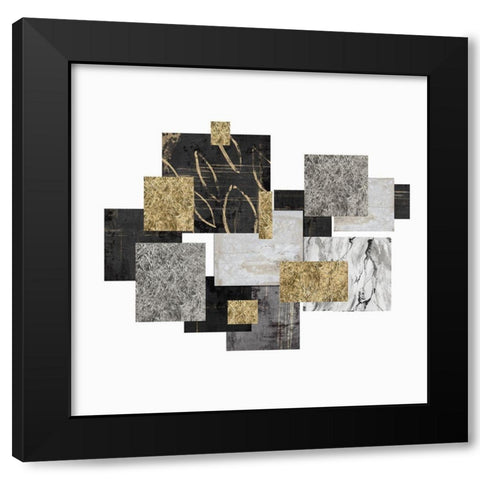 Building Blocks I  Black Modern Wood Framed Art Print by PI Studio