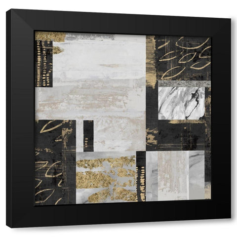 Marble Blocks  Black Modern Wood Framed Art Print with Double Matting by PI Studio