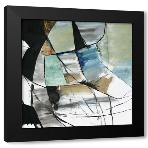 Crackled Stones  Black Modern Wood Framed Art Print by PI Studio