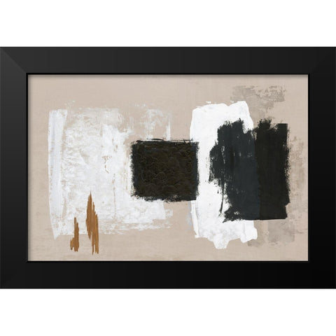 Golden Slate  Black Modern Wood Framed Art Print by PI Studio