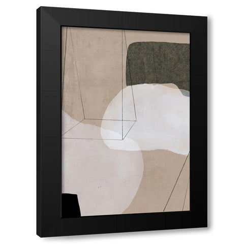 Transparent II Black Modern Wood Framed Art Print with Double Matting by PI Studio