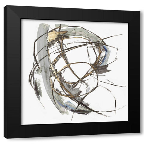 Gestural Gold I  Black Modern Wood Framed Art Print by PI Studio