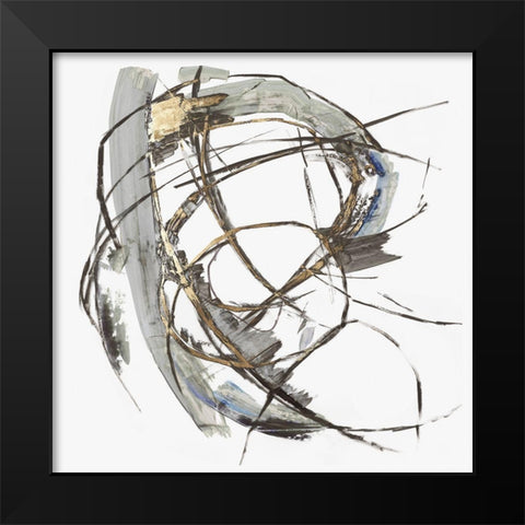 Gestural Gold I  Black Modern Wood Framed Art Print by PI Studio