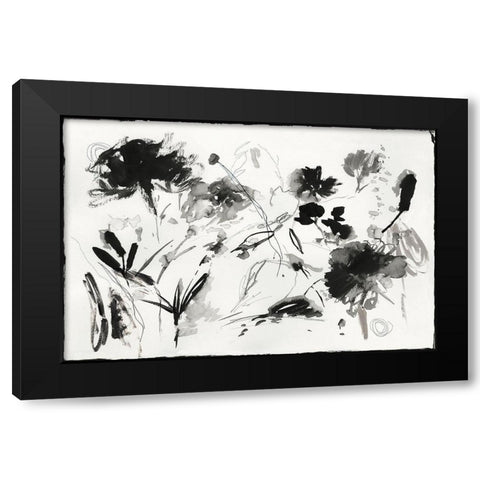 Blooming Florals  Black Modern Wood Framed Art Print with Double Matting by PI Studio