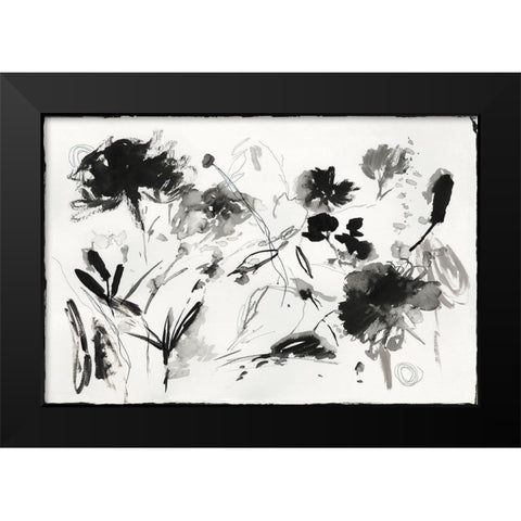 Blooming Florals  Black Modern Wood Framed Art Print by PI Studio