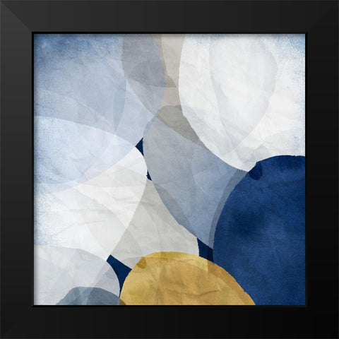 Blue Bubbles I  Black Modern Wood Framed Art Print by PI Studio