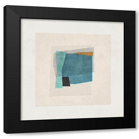 Square Form I  Black Modern Wood Framed Art Print with Double Matting by PI Studio