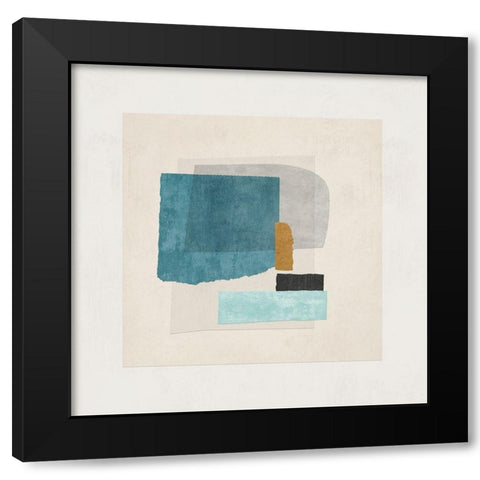 Square Form II Black Modern Wood Framed Art Print with Double Matting by PI Studio