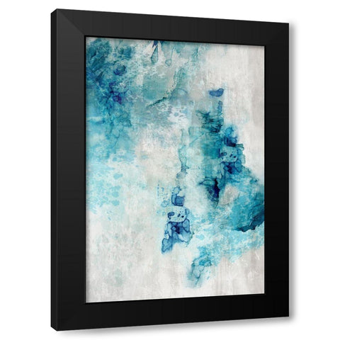 Laced Blue  Black Modern Wood Framed Art Print with Double Matting by PI Studio