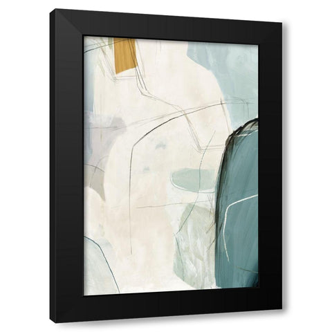 Merging II Black Modern Wood Framed Art Print with Double Matting by PI Studio