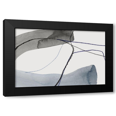 Wrapped I Black Modern Wood Framed Art Print with Double Matting by PI Studio
