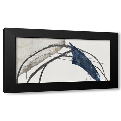 Blue Scribbles I  Black Modern Wood Framed Art Print with Double Matting by PI Studio