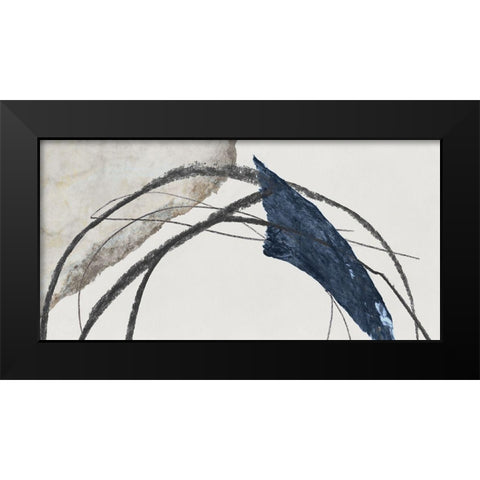 Blue Scribbles I  Black Modern Wood Framed Art Print by PI Studio