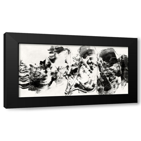 Rhythm Convergence Black Modern Wood Framed Art Print with Double Matting by PI Studio