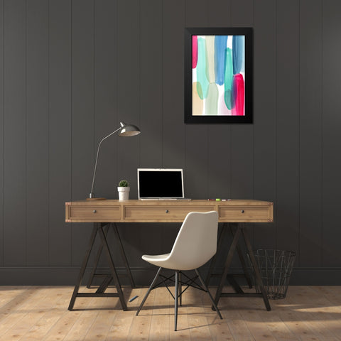 Accent Pink II Black Modern Wood Framed Art Print by PI Studio