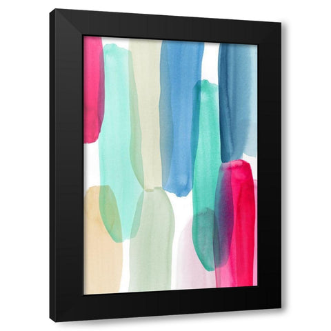 Accent Pink II Black Modern Wood Framed Art Print with Double Matting by PI Studio