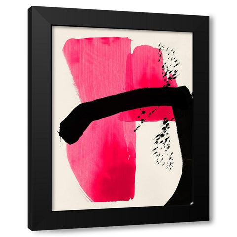 Bright Strokes II Black Modern Wood Framed Art Print by PI Studio