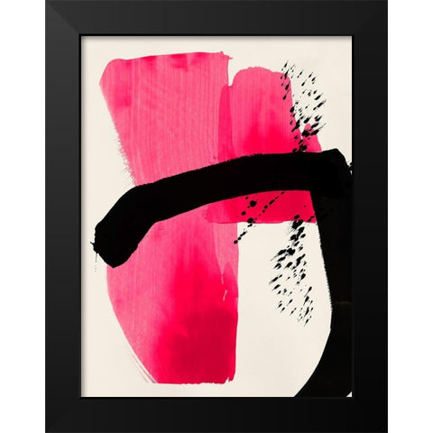 Bright Strokes II Black Modern Wood Framed Art Print by PI Studio