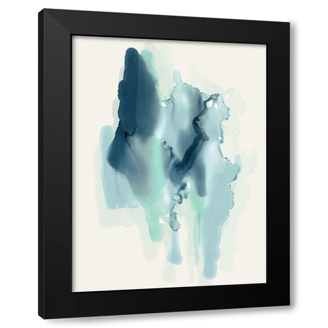 Blue Blobs  Black Modern Wood Framed Art Print with Double Matting by PI Studio