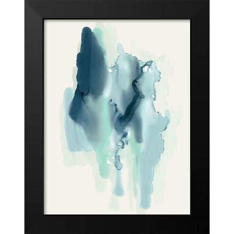 Blue Blobs  Black Modern Wood Framed Art Print by PI Studio