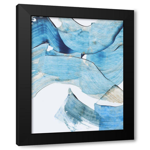 Blue Stroke I  Black Modern Wood Framed Art Print by PI Studio