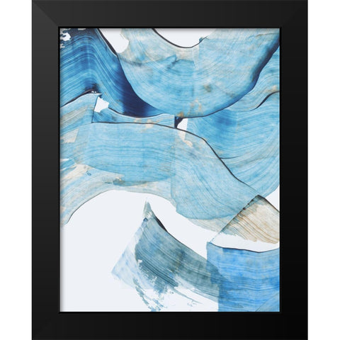Blue Stroke I  Black Modern Wood Framed Art Print by PI Studio