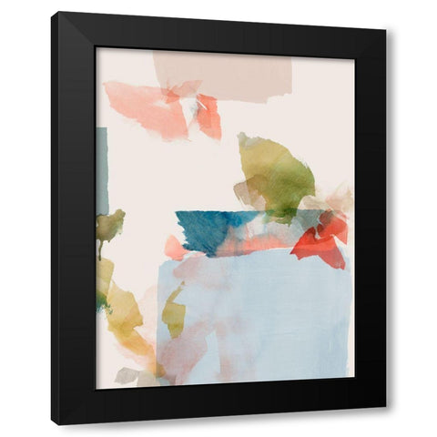 Jigsaw II Black Modern Wood Framed Art Print with Double Matting by PI Studio