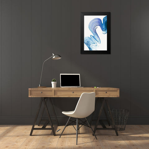 Blue Swag I  Black Modern Wood Framed Art Print by PI Studio