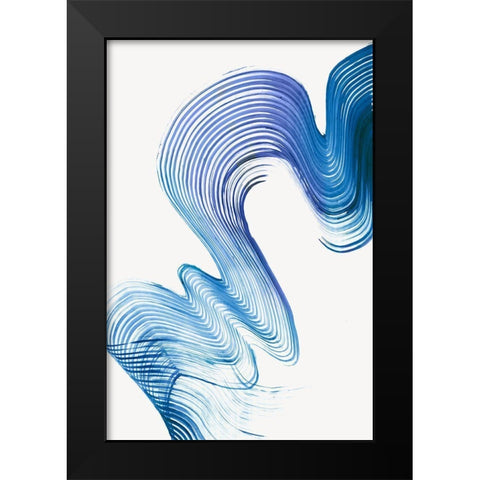 Blue Swag I  Black Modern Wood Framed Art Print by PI Studio