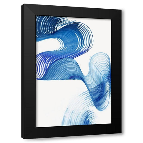 Blue Swag II Black Modern Wood Framed Art Print with Double Matting by PI Studio