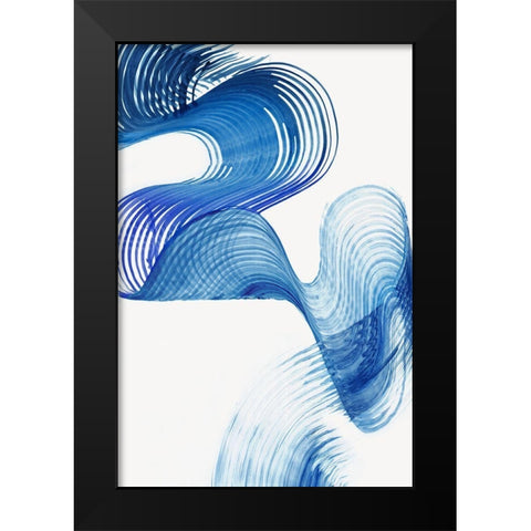 Blue Swag II Black Modern Wood Framed Art Print by PI Studio