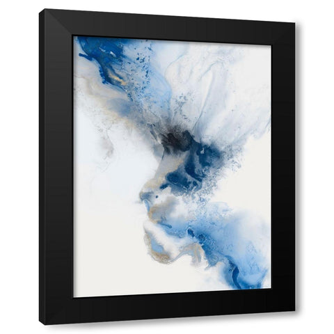 Watercolour Blue I  Black Modern Wood Framed Art Print by PI Studio