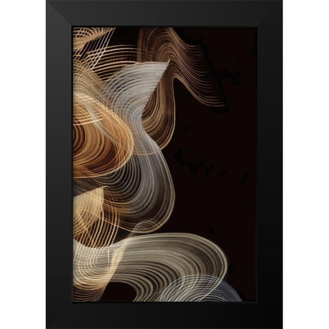 Smokey Lines Black Modern Wood Framed Art Print by PI Studio