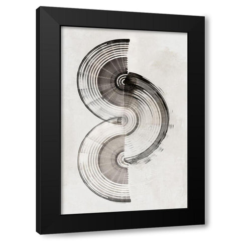 Sophisticatted Lines II Black Modern Wood Framed Art Print with Double Matting by PI Studio