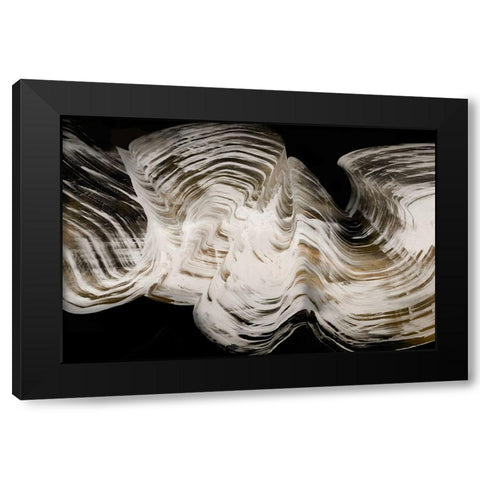 White Strokes  Black Modern Wood Framed Art Print by PI Studio