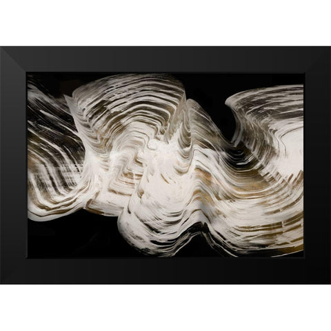 White Strokes  Black Modern Wood Framed Art Print by PI Studio