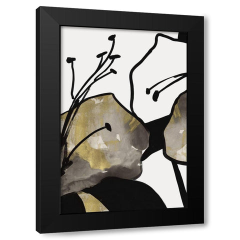 Yellow Botanical I  Black Modern Wood Framed Art Print by PI Studio