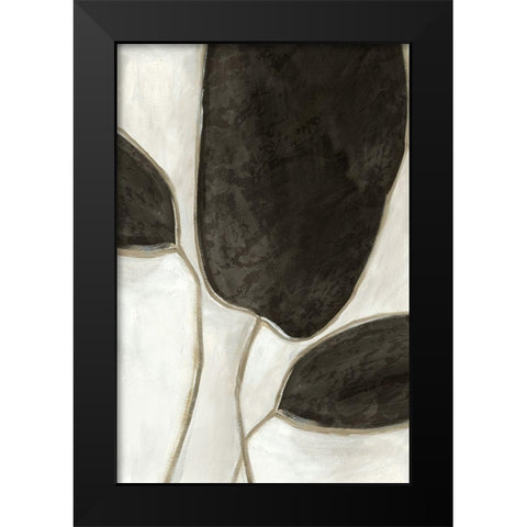 Leaves Like II Black Modern Wood Framed Art Print by PI Studio