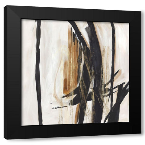 Black and Brown Expression Black Modern Wood Framed Art Print with Double Matting by PI Studio