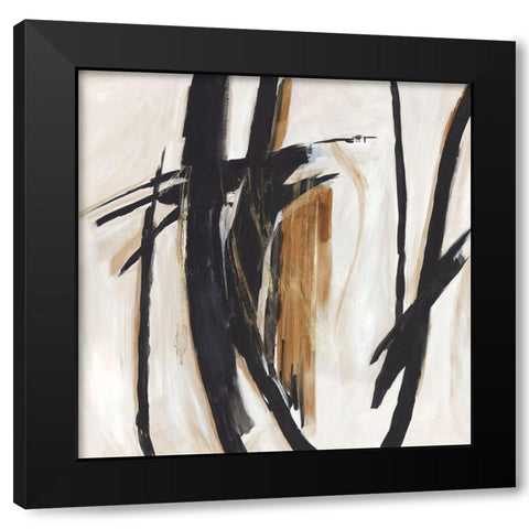 Black and Brown Expression  Black Modern Wood Framed Art Print with Double Matting by PI Studio